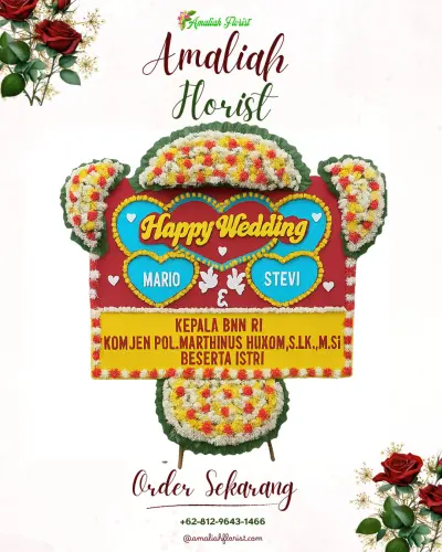 Karangan Papan Bunga Pernikahan di Cibendung
